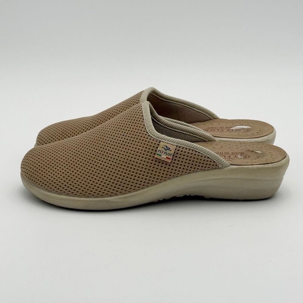 Fly Flot Womens Beige Slip-On Mule Shoes Cloth Slippers - US Size 8-8.5 / EU 39 - Picture 6 of 11